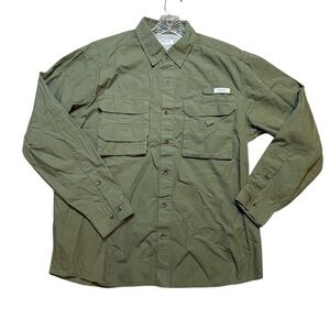 🪶✨GANDER MOUNTAIN‎ Guide Series Green Vented Nylon Fishing Shirt L✨🪶